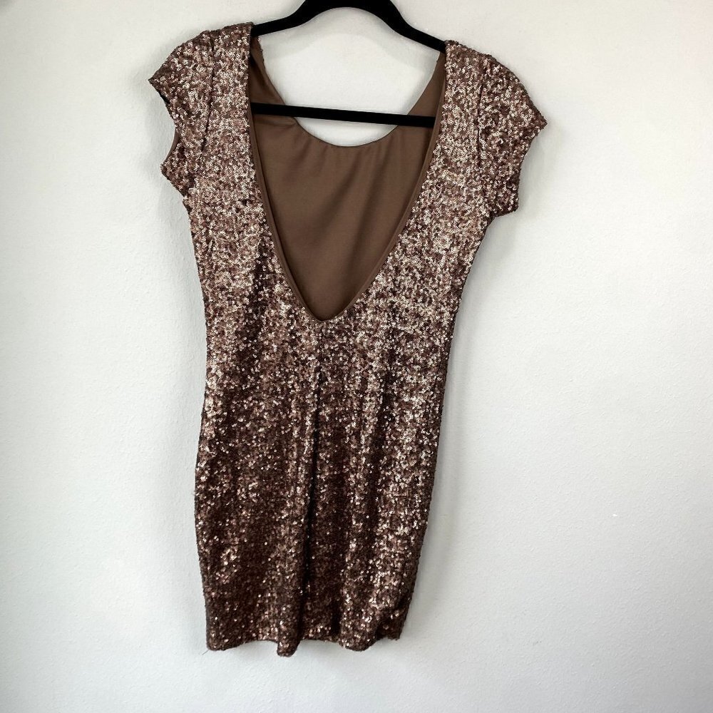 Backstage Fever Dress Bronze Sequin NWT S - Picture 6 of 8